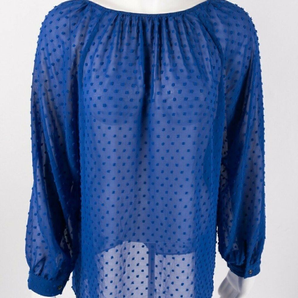 J.Crew Shirt Dotted Keyhole Peasant Top Blouse M